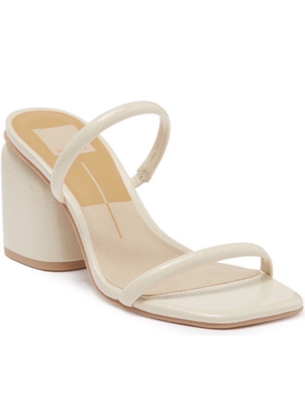Dolce Vita Cream Patent Block Heel Sandal